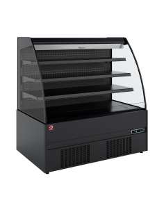 Meuble semi-mural réfrigéré, libre-service, ouvert, avec rideau - FULL BLACK