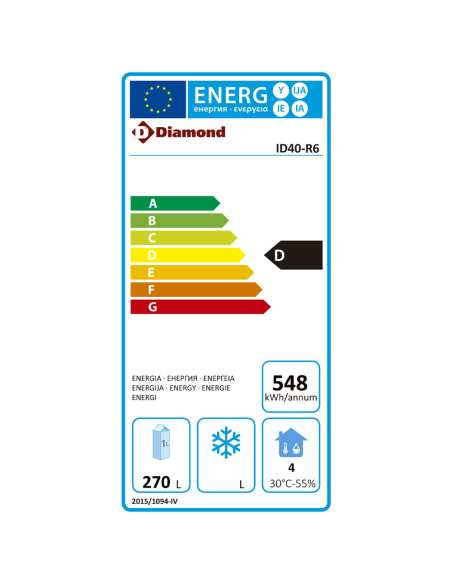 Armoire frigorifique ventilée, 400 litres, 1 porte