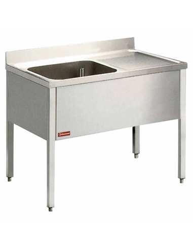 Plonge 1 cuve et 1 égouttoir à droite, avec piétement