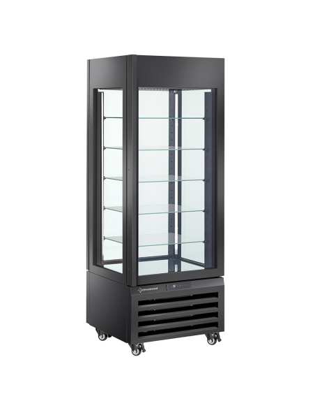 Vitrine "FULL vitrée" 440 Lt., 5 niveaux en verre, ventilée - CHOCOLATE - NOIR