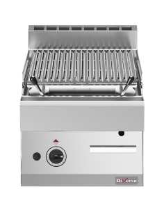 Grill pierre de lave, 1/2 module, grille en fonte "double face"