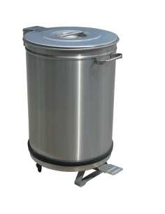 Poubelle avec couvercle à pédale, 50 litres