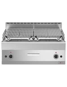 Grill pierre de lave, 1/1 module, grille en fonte "double face"