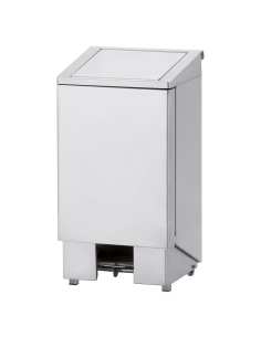 Poubelle inox, à pédale, couvercle avec vérin, 120 litres