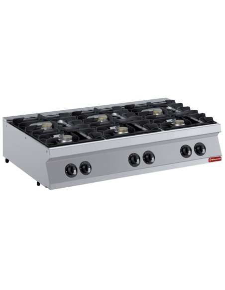 Cuisinière 6 feux gaz, Bruleurs 6x 5,5 kW -TOP -