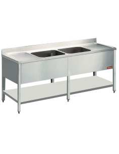 Plonge 2 cuves et 2 égouttoirs