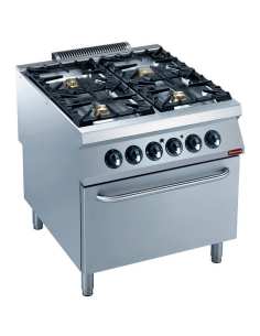 Fourneau gaz 4 feux vifs, four électrique GN 2/1-