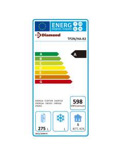 Table frigorifique "murale", ventilée, 2 portes EN 600x400, 345 litres 2