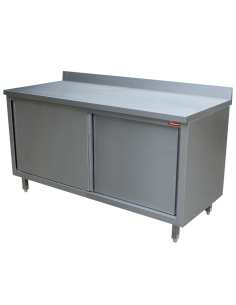 Table armoire neutre, portes coulissantes, murale