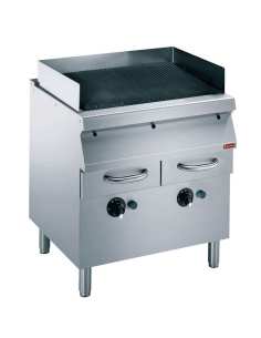 Grill vapeur, grille en fonte, sur piétement