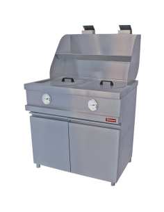 Friteuse gaz HEAVY DUTY, 2 cuves rondes, mécanique