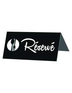 chevalet table 8x4cm funny white réservé - Lot de 10