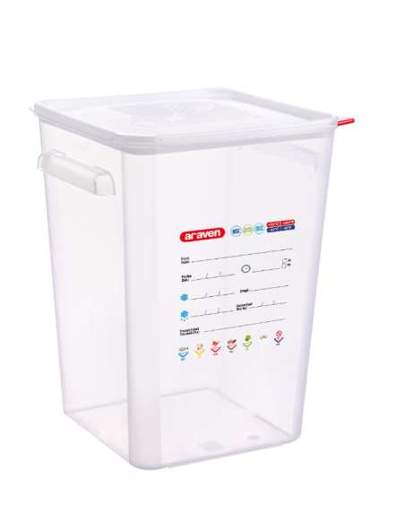 Bac carré à couvercle pp 22l transparent
