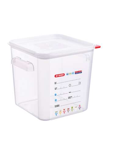 Bac carré à couvercle pp 8l transparent