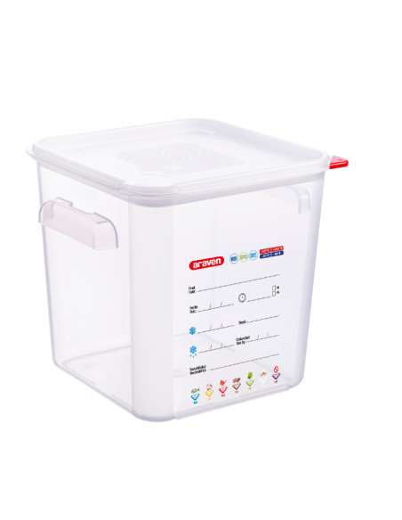 Bac carré à couvercle pp 8l transparent