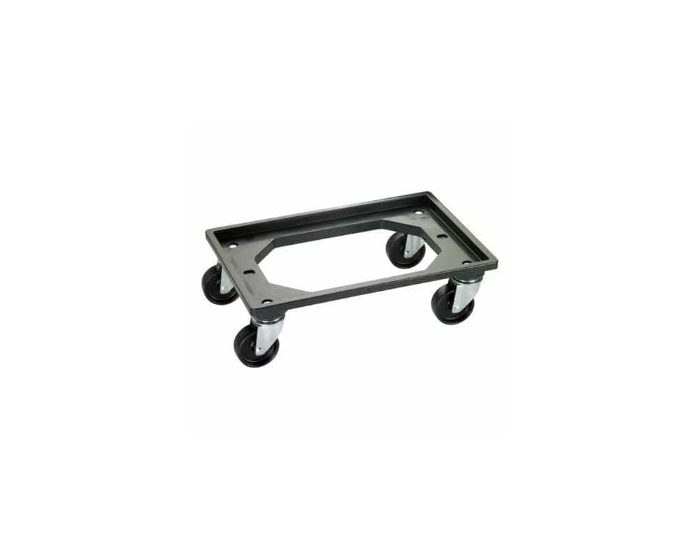 Socle rouleur 4 roues pivotantes Noir 613x414x172mm