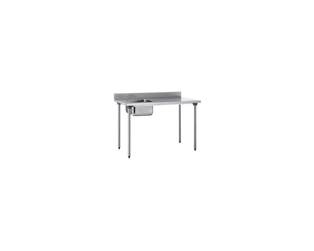 Table adossée - Bac gauche 1400x700x900mm