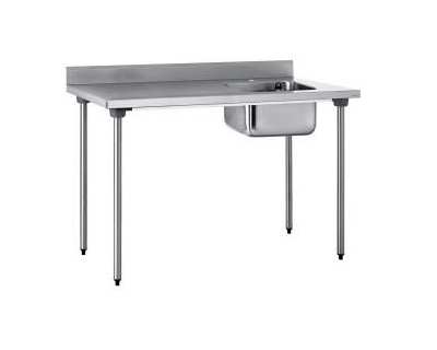 Table adossée - Bac droite 1600x700x900mm