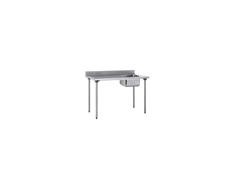 Table adossée - Bac droite + étagère 1400x700x900mm