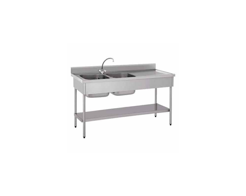 Table - 2 bacs 600x600 mm - Avec étagère