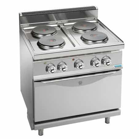 Fourneau électrique bertos 4 plaques sur four GN2/1