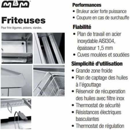 Friteuse MBM électrique de table 2x 8 litres