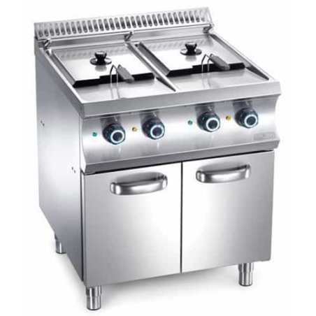 Friteuse professionnelle gaz MBM 2x 14 litres sur coffre