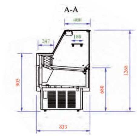 Vitrine multi-service ARAYA - prof d'expo 492mm