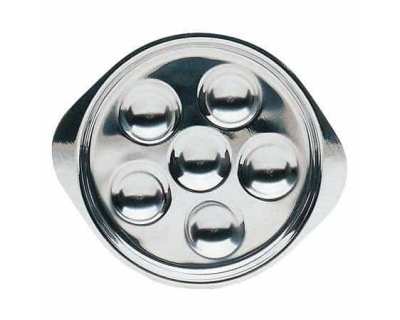 Plats à escargots - inox - 6 trous