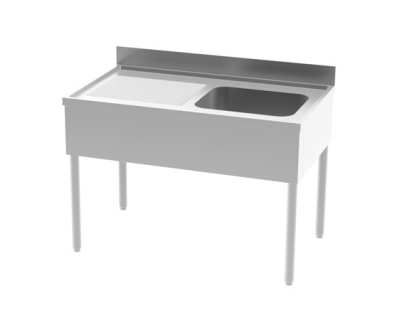 Plonge en inox 1 bac à droite 1400x700x850 sans étagère