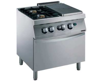 Simple service 2 feux vifs 1/2 plaque coupe feu sur four gaz