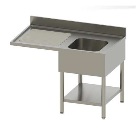 Plonge professionnelle inox 1 bac égouttoir à droite 1400x700