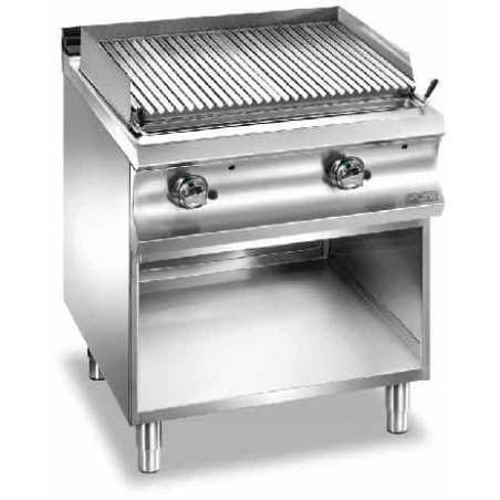 Plaque à snacker gaz rainurée MBM sur baie libre extra large