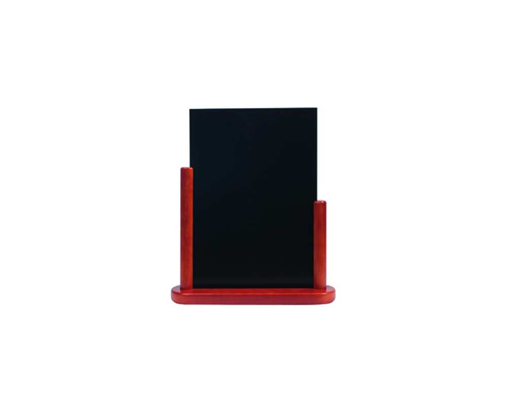 Chevalet de table format A4 bordure en bois acajou