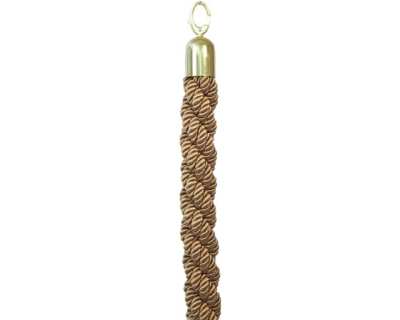 Corde tressé nature embout doré pour poteau accueil classique Lg 1,5m