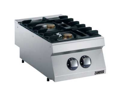 Fourneau professionnel 2 feux vifs top 400 mm Zanussi