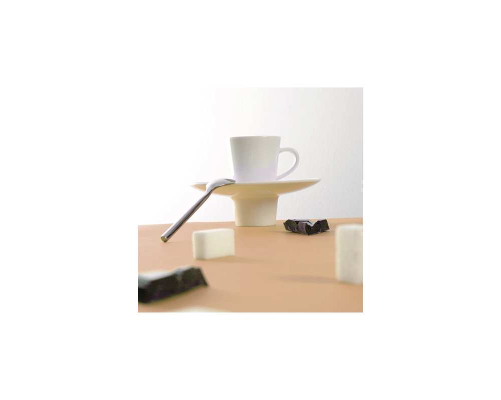 Lot de 6 Tasse café + soucoupe Andalouse porcelaine blanc