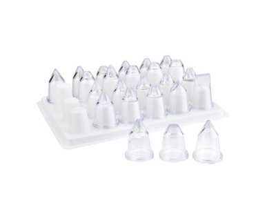 Assortiment de 24 douilles acrylique Plateau 28x7x18cm