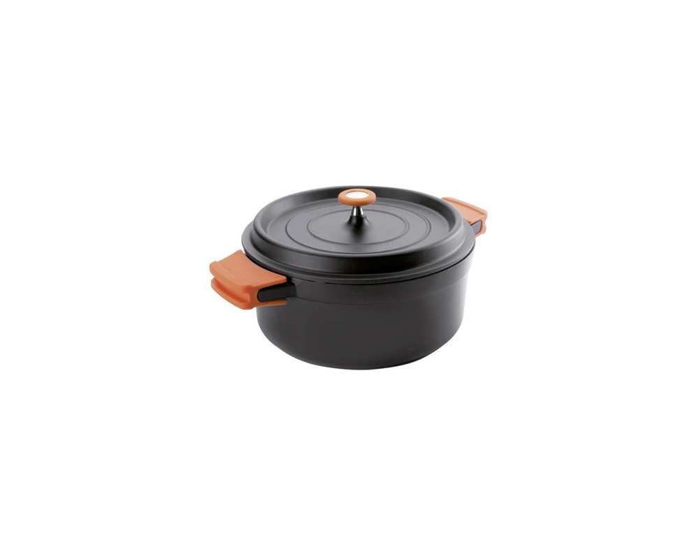 Cocotte rond Fonte d’aluminium noir ø28x11,5cm 6,7 litres