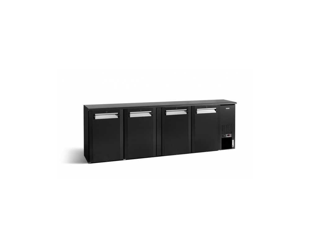 Arrière bar réfrigéré 680L déclassé 4 portes pleines anthracite