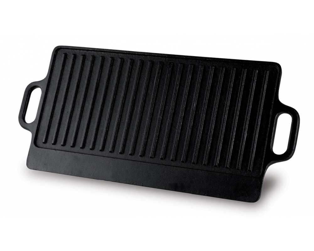Plancha fonte 42x23 lisse/rainurée