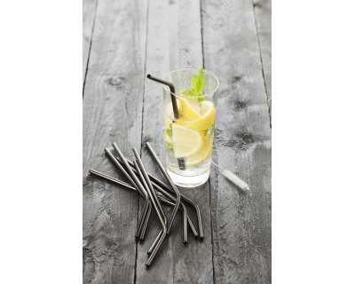 Set de 4 cuillères/pailles noir ave