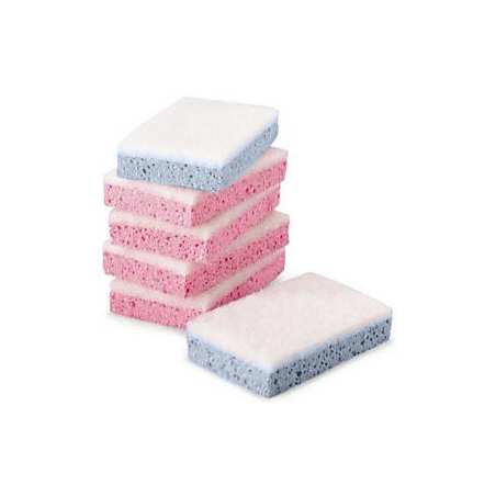 Tampon blanc sur éponge bleue -