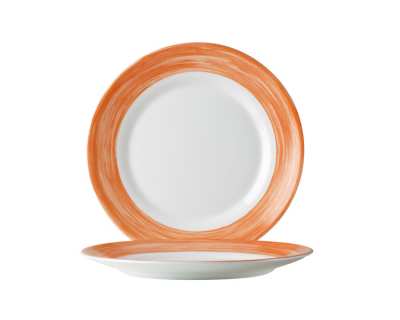 Assiette pl 195 brush orange - Lot de 6