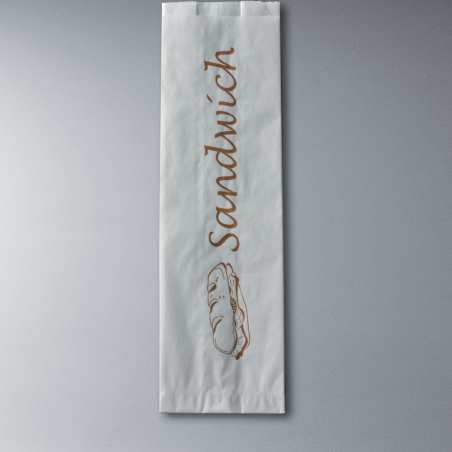 Sacs sandwich kraft blanc 100/30+30x360mm - par 1000
