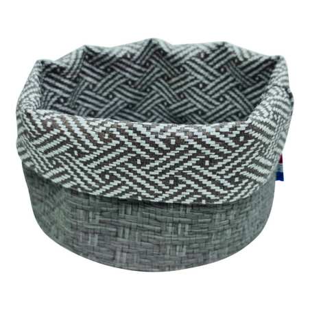 Panière à pain ronde d15 osier acier/acier-blanc