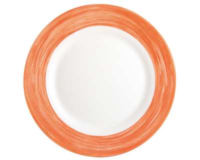 Assiette plate 155 brush orange - Lot de 6