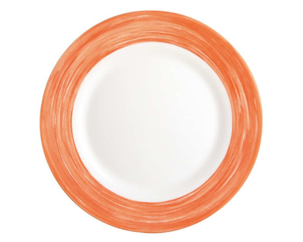 Assiette plate 155 brush orange - Lot de 6