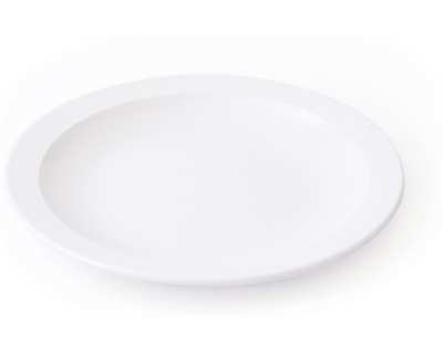 Assiette plate 22,5 cm mélaminé blanche - Lot de 10