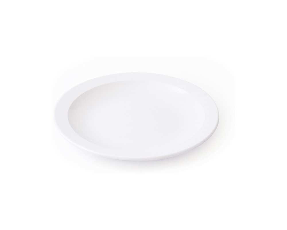 Assiette plate 22,5 cm mélaminé blanche - Lot de 10